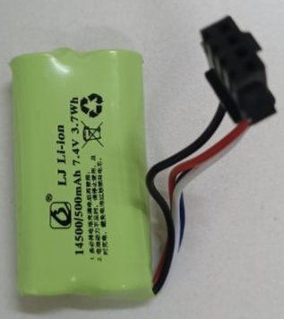 Акумулятор 7.4V 500 mAh літій-іонний (Li-ion) 14500 бічний 34752 фото