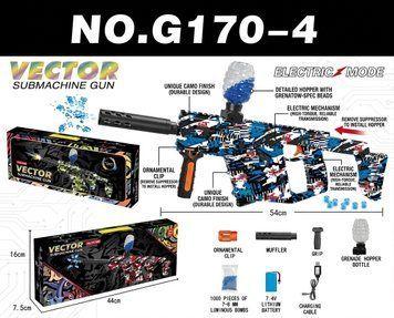 Пістолет-кулемет Vector SMG на орбізах електричний 7.4V Blue Black Camouflage G170-4 34729 фото